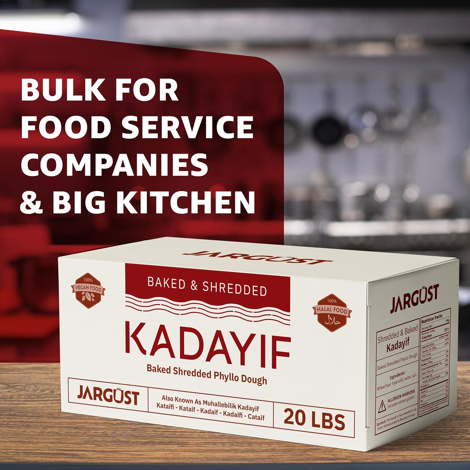 Bulk Baked & Shredded Kataifi 20lb, Shredded Fillo Dough, Pastry Dough, Chopped Katayif, Ingredient for The Viral Dubai Pistachio Chocolate Bar, Shredded Phyllo, Kunafa, Knafeh, Toasted Katifi