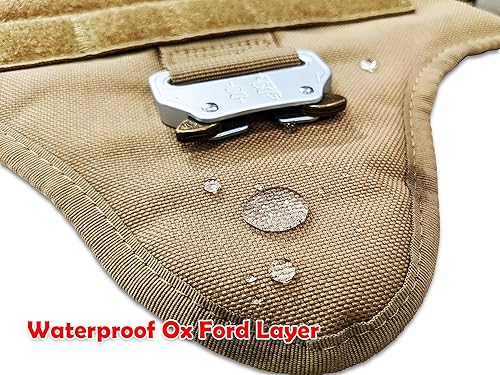 Miniatura 4 de Pets ProMax - Arnés táctico para perros extra grandes con 4 hebillas de metal arnés resistente para perros grandes. Nuestro arnés táctico para