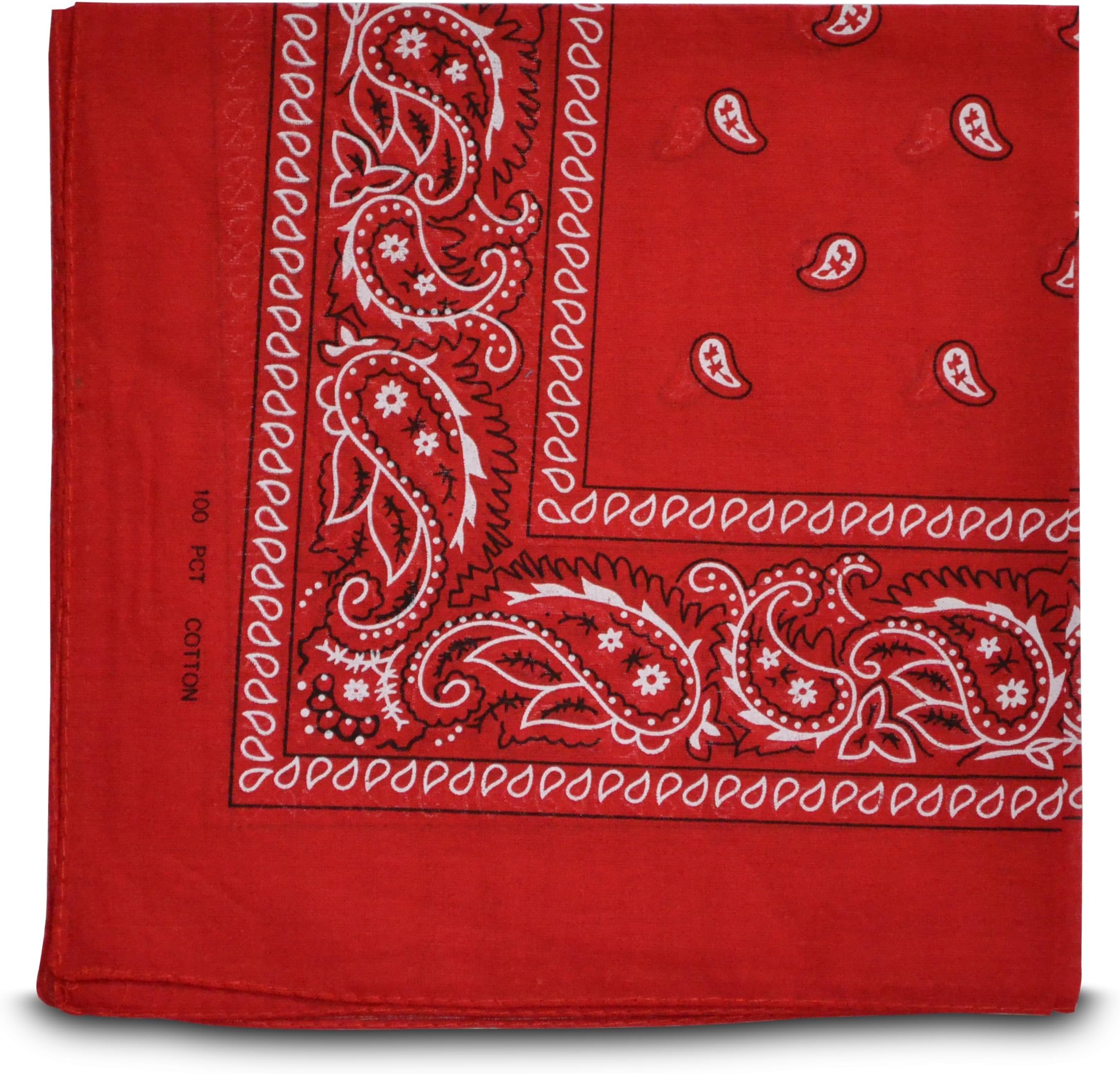 Paisley Style Bandana Biker Cow Boy Cow Girl Neck Scarf Neck Wrist Wrap (Red)