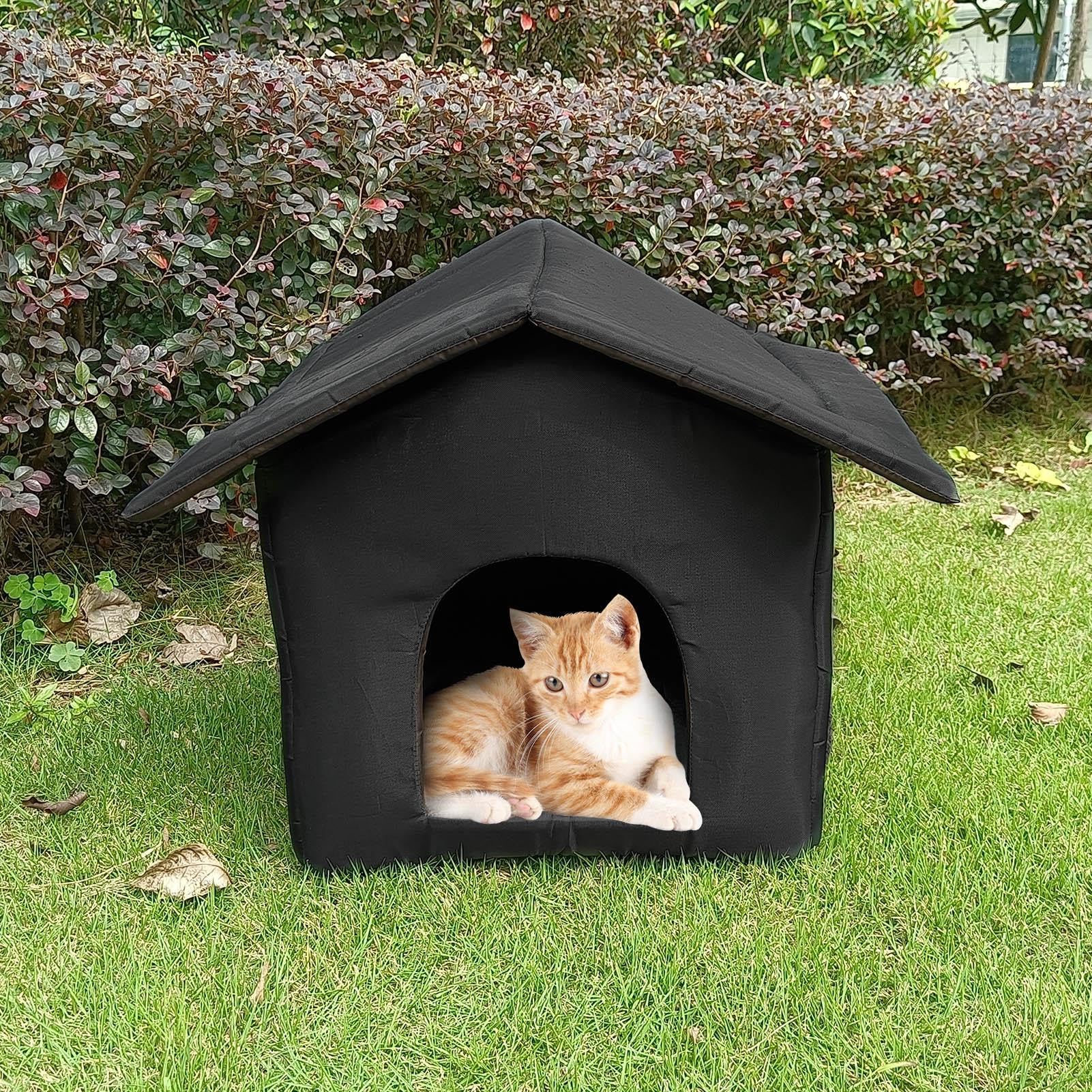 Waterproof Oxford Cloth Cat & Small Dog/Rabbit Shelter - Warm Bed Cave for Indoor/Outdoor Use