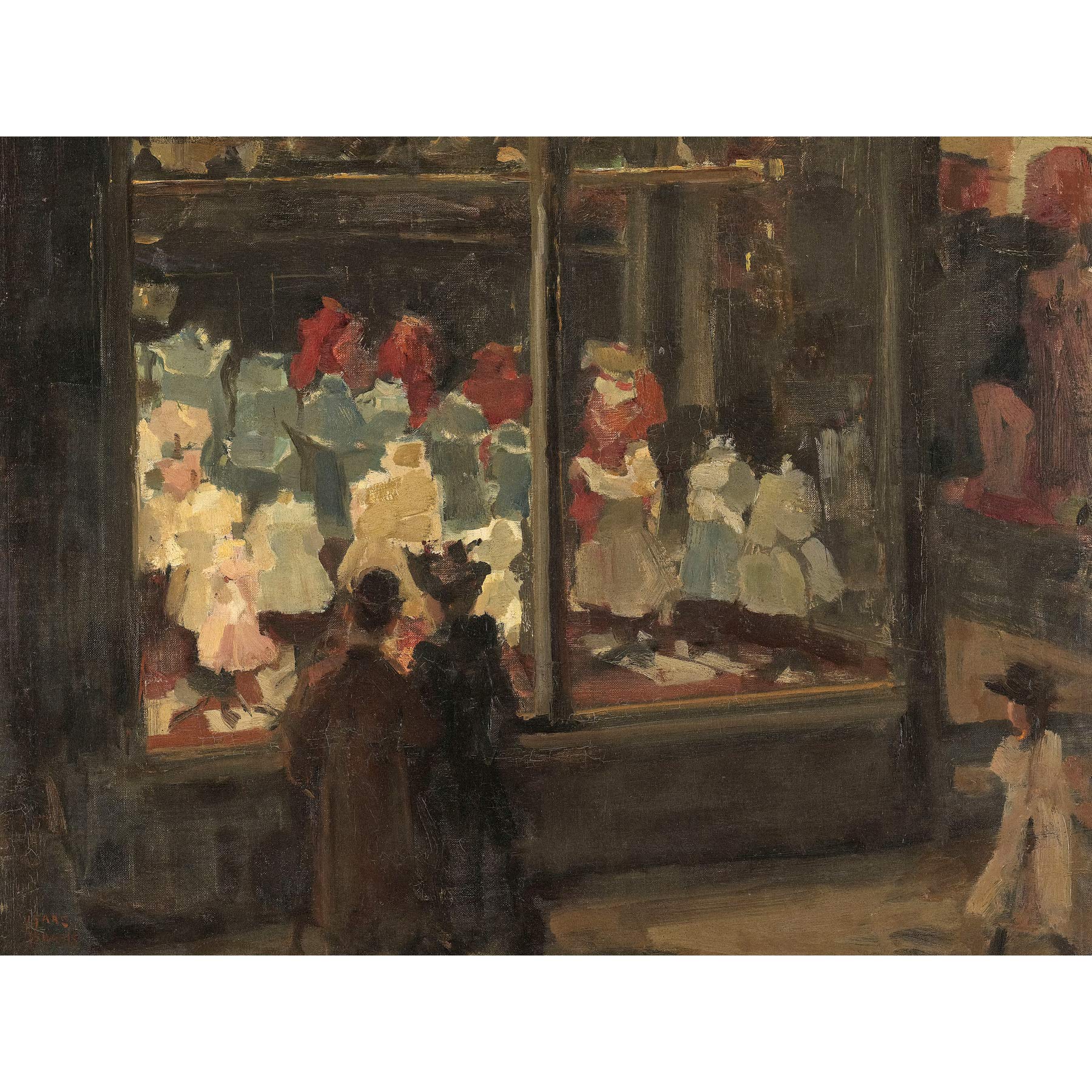 Artery8 Isaac Israels Clothing Shop Window Picture Premium Wall Art Canvas Print 18X24 Inch