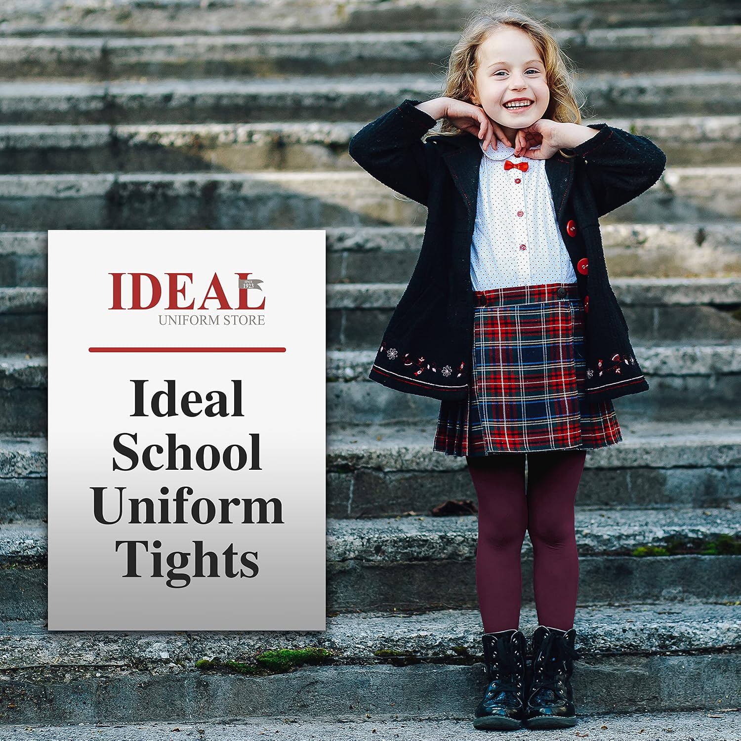 Ideal School Uniform Tights For Girls- Opaque Footed Tights- Nylon Stockings In Many Sizes & Colors For Kids And Toddlers