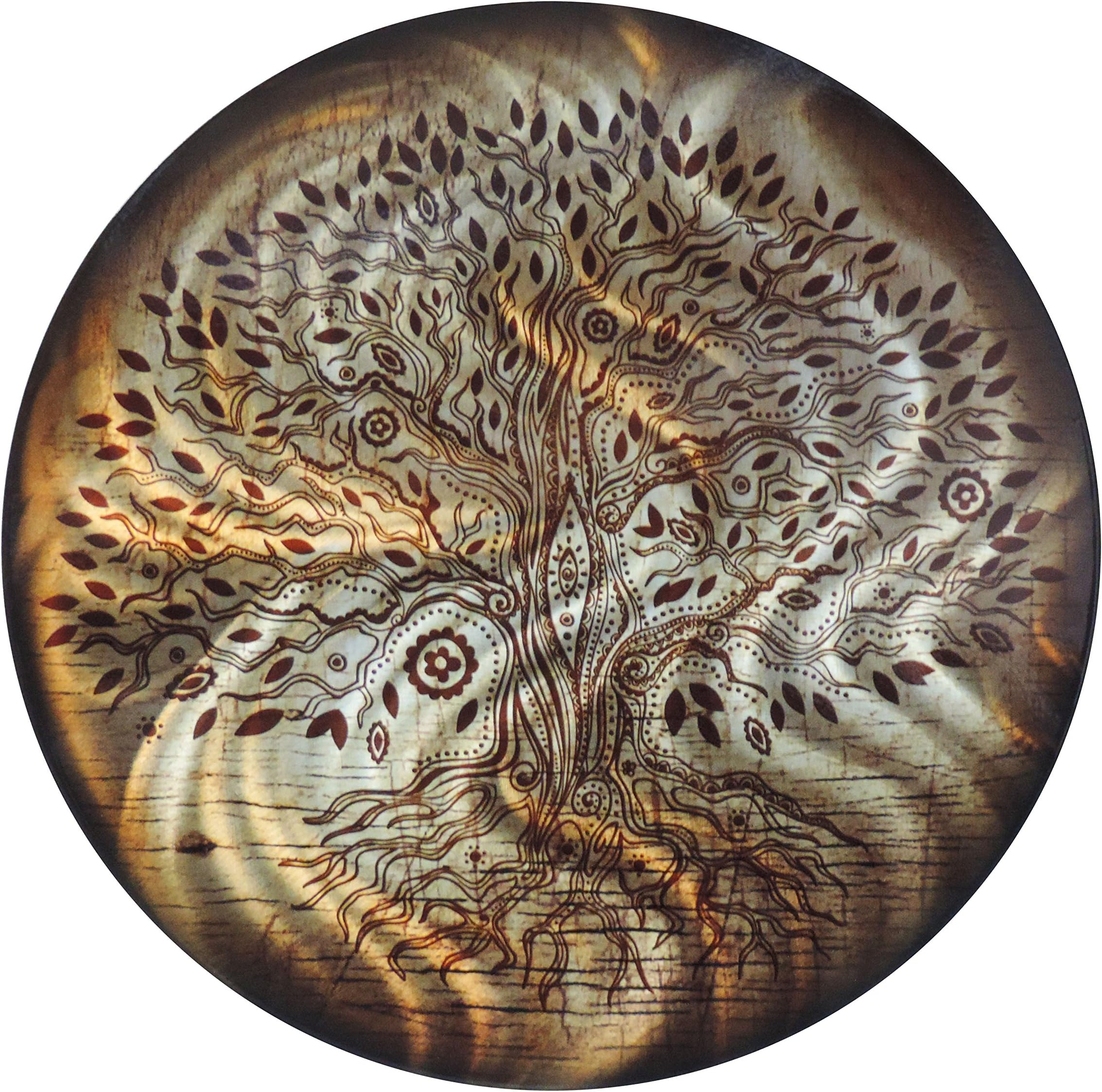 Wall Art Decor Tree of Life Amber 24" Round