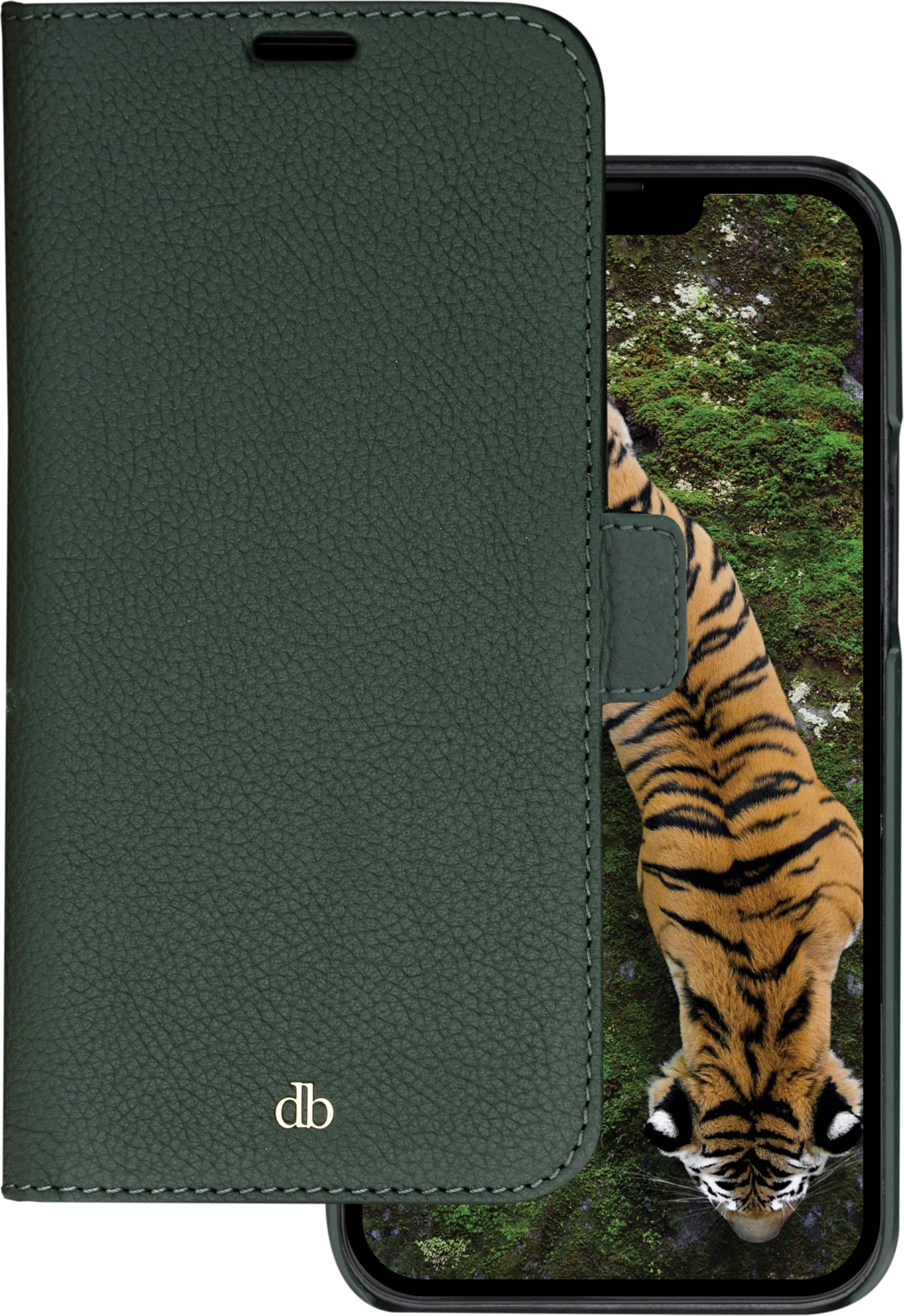 dbramante1928 New York - etui z klapką na telefon komórkowy - 2 w 1 - trwała skóra licowa - Evergreen - do Apple iPhone 14 Plus