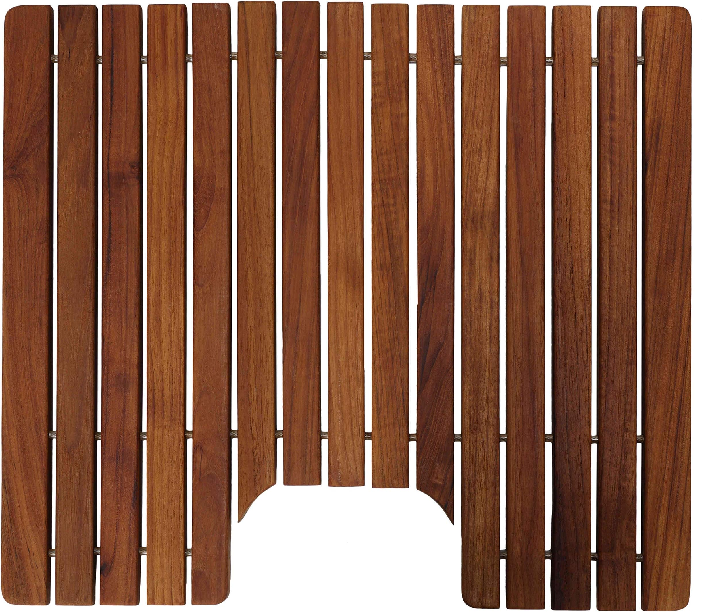 Bare Decor Peter, 20x18 Toilet Mat, Solid Teak Wood