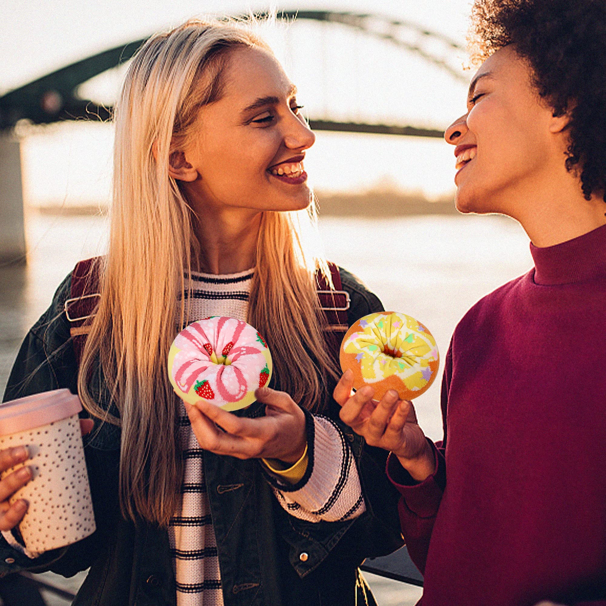 AGRIMONY Calzini Donut Torta Donna Divertenti - Calze Idee Regalo Donna Originali - Regali Natale Compleanno per Lei