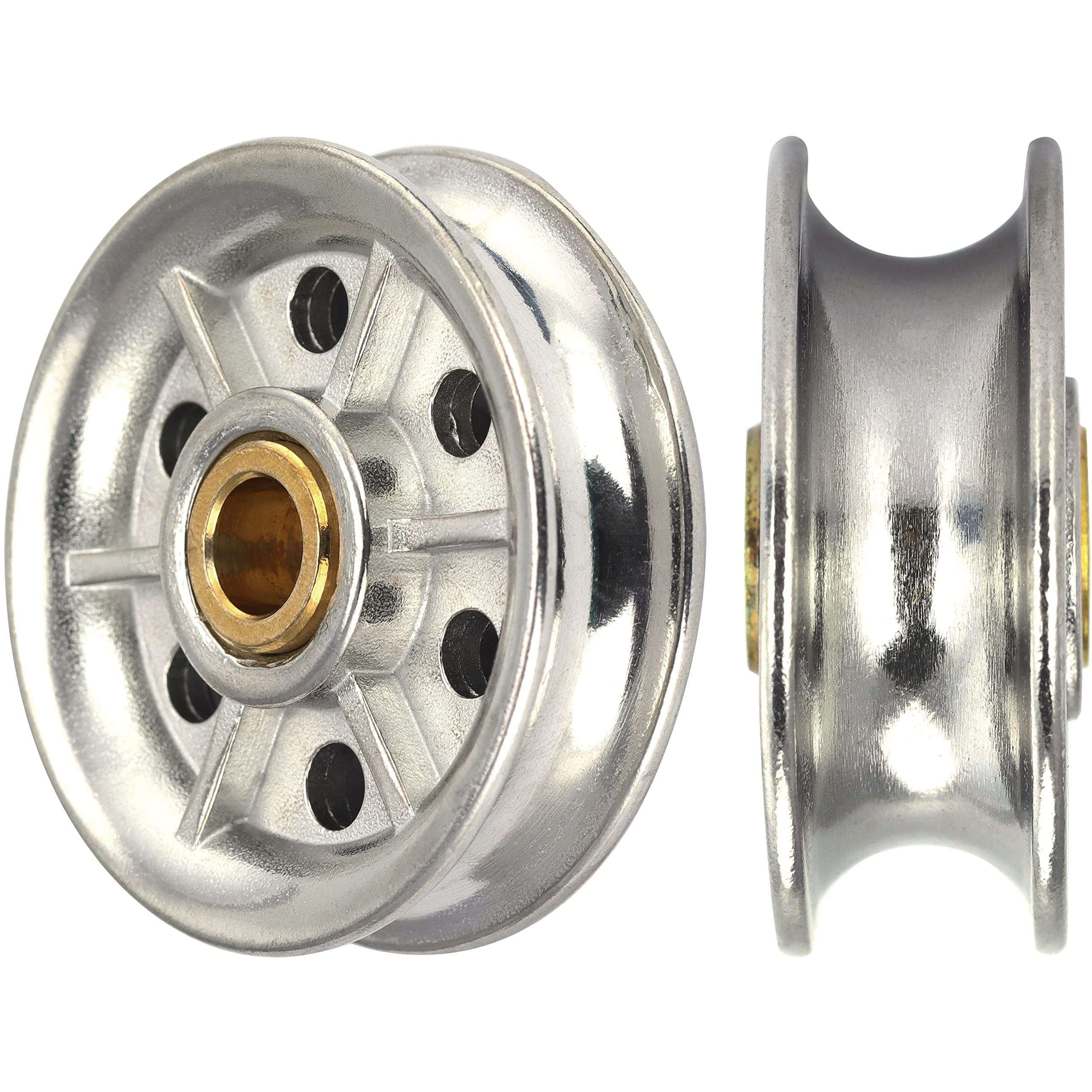 Produktbild von OPIOL QUALITY Seilrolle 32 Mm Aus Edelstahl A4 V4A – Mit Messingbuchse, 8 Mm Loch, 14 Mm Breite – Rostfrei, Säurebeständig – Für Boot, Yacht & Co.