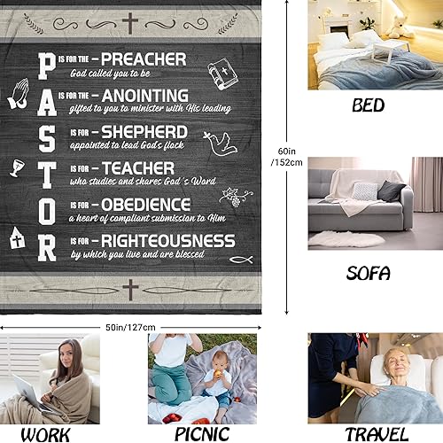 Miniatura 2 de QOJUYO Regalos de agradecimiento para pastores, manta de 60 x 50 pulgadas, regalos para pastores para hombres, regalos para pastores hombres, regalo