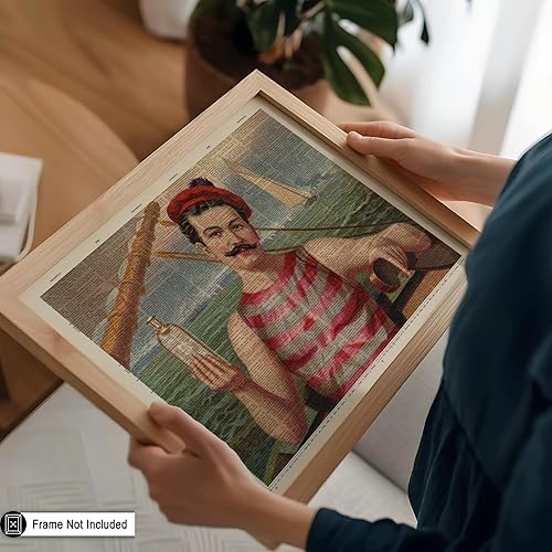 Miniatura 5 de Poster Master Impresión vintage de marinero, póster victoriano retro, arte de carrito de alcohol y bar, diseño de pared humorístico, arte de océano