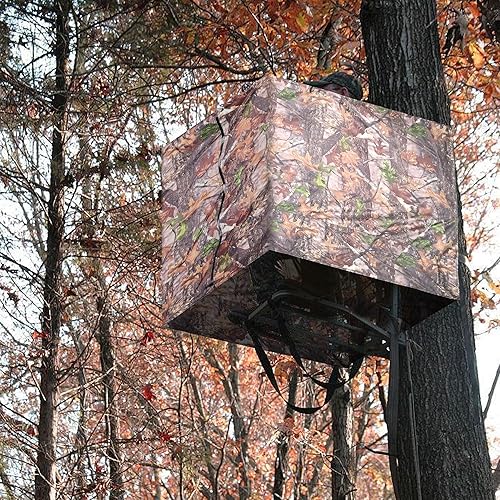 Miniatura 5 de Persiana para árbol de caza, diseño de camuflaje Treestand, persiana de camuflaje de caza con cremallera para ciervos, caza de pavos (marcos no