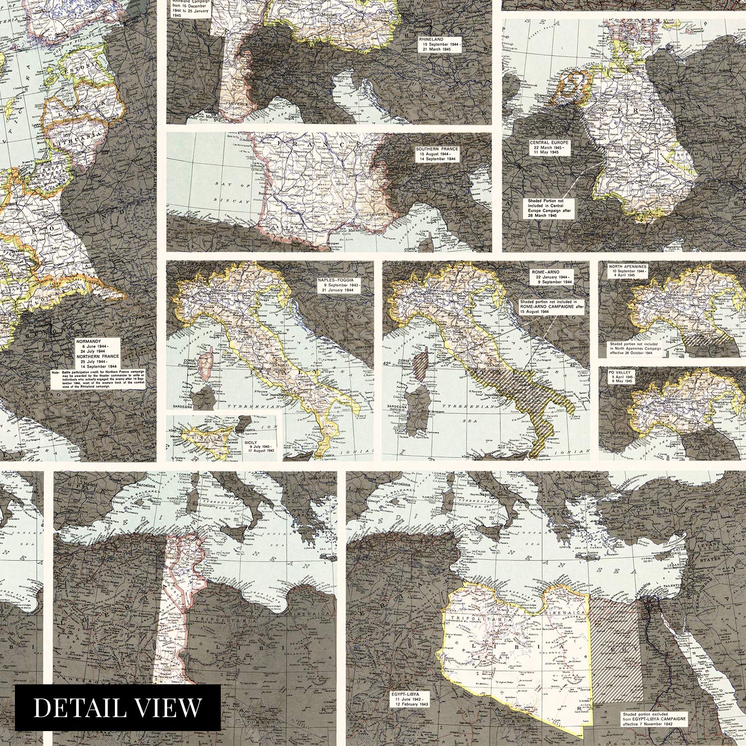 Snapklik.com : 1945 World War II Map: European & African Theater