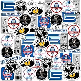 Shelby Cobra 50ct Vinyl Large Deluxe Stickers Variety Pack - Laptop, Water Bottle, Scrapbooking, Tablet, Skateboard, Indoor/Outdoor