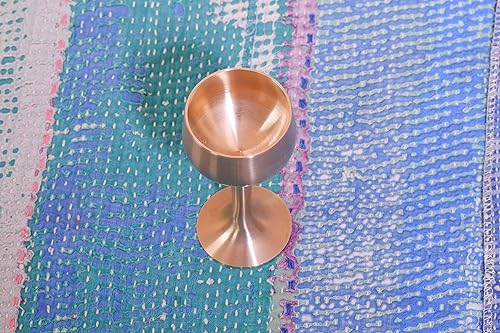 Miniatura 5 de DeKulture Kansa Ayurveda - Vasos de bronce hechos a mano para utensilios de bar, 1.5 x 4.0 pulgadas (profundidad), 1.7 onzas