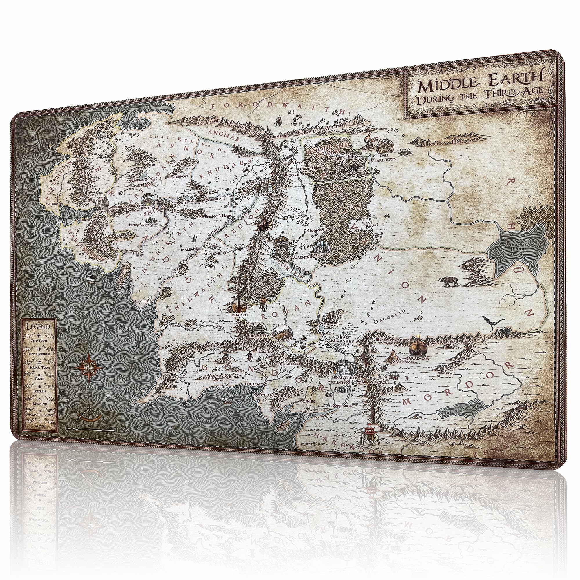AIRCBC MTG Playmat 24" x 14" Stitched Edges and Smooth Rubber Surface Battle Board Game Mat with Free Storage Bag - Compatible with Magic the Gathering Playmat - Play MTG, YuGiOh, TCG — image 1