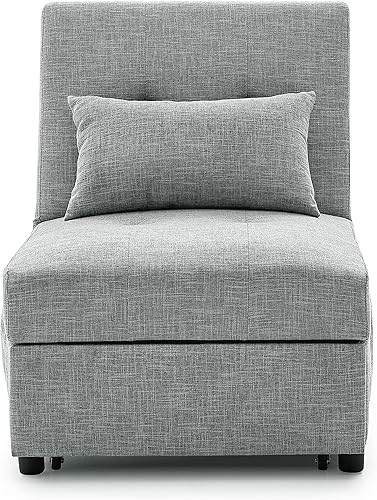 Miniatura 7 de YUNLife Silla de dormir extraíble, sofá convertible 4 en 1 multifunción, cama individual otomana plegable con respaldo ajustable, tumbona para