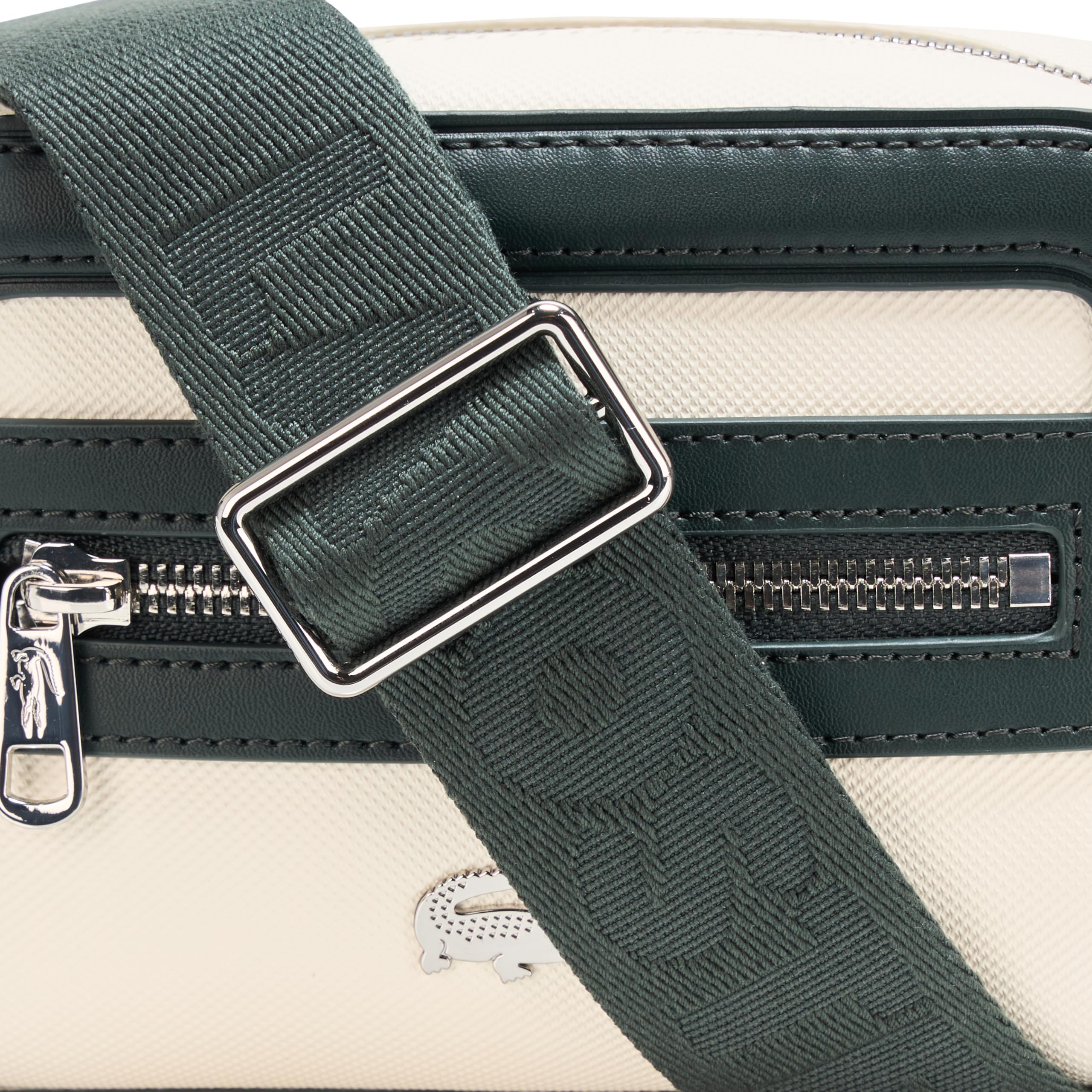 Lacoste Small Nilly PE piqué Reporter Bag, Borsa Donna, Farina/Verde Scuro, s