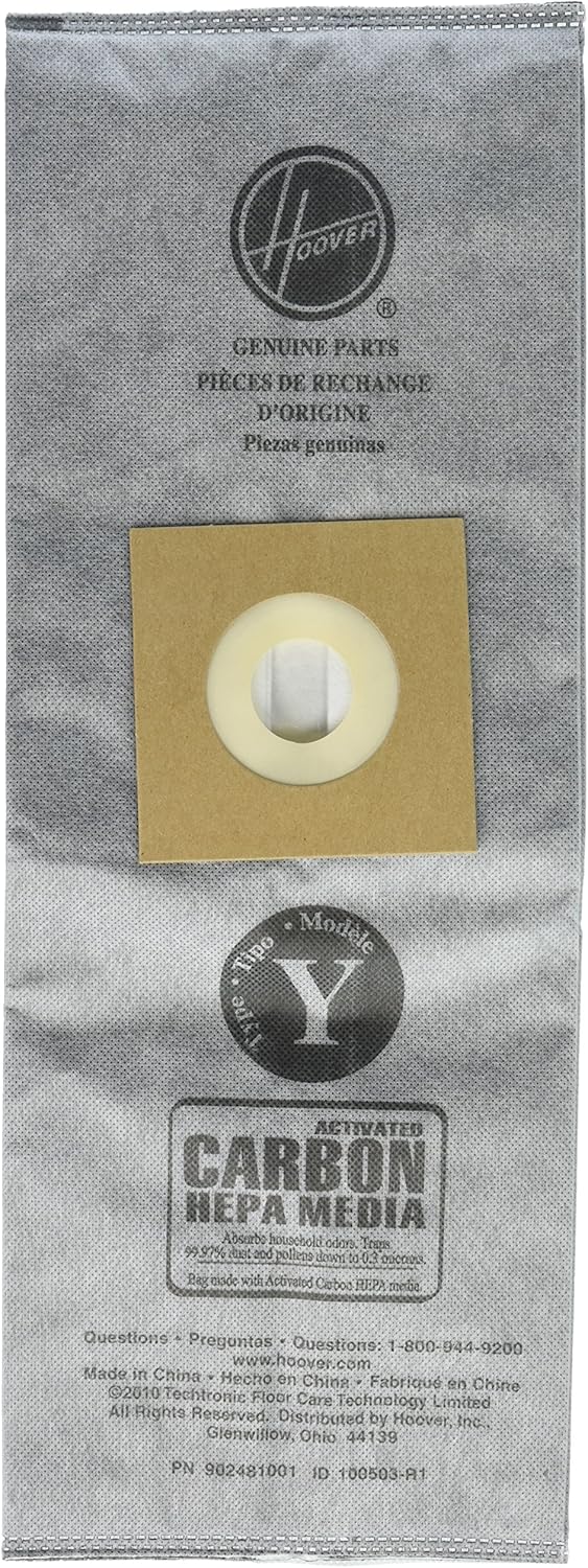 Hoover Paper Bag, Type Y Carbon Activated (Pack of 2)