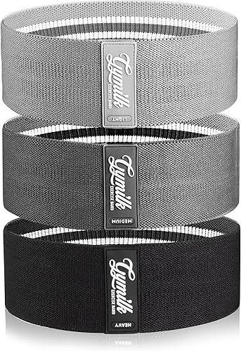 GYMILK Bandas de resistencia, bandas de ejercicio para glúteos y parte inferior del cuerpo, juego de 3 bandas de tela para glúteos