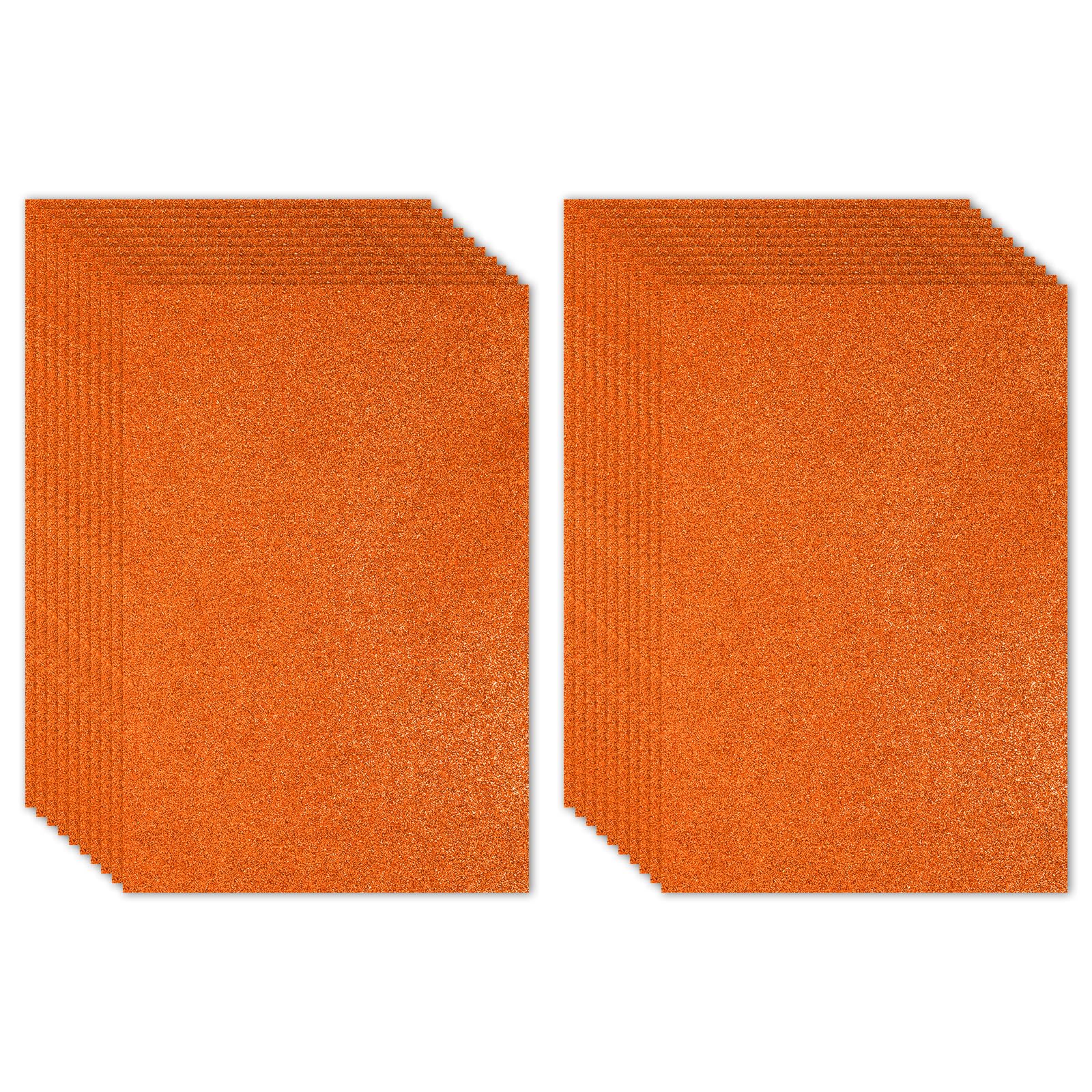 PATIKIL Foglio Schiuma Glitterata Eva Arancione 11" x 8" Spesso 2mm Spessore Eva Schiuma Adesivi Fogli Gomma Feltro Glitterato Scintillante per Progetti Fai da Te, 20Pz