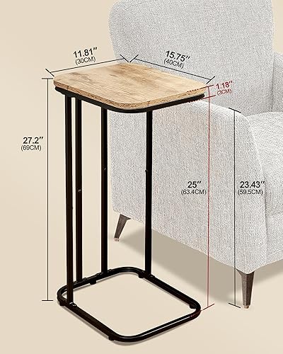 Miniatura 3 de Mesa auxiliar en forma de C, mesa auxiliar pequeña de 26.6 pulgadas de alto para sofá, cama, mesa alta de bandeja de TV para sala de estar,