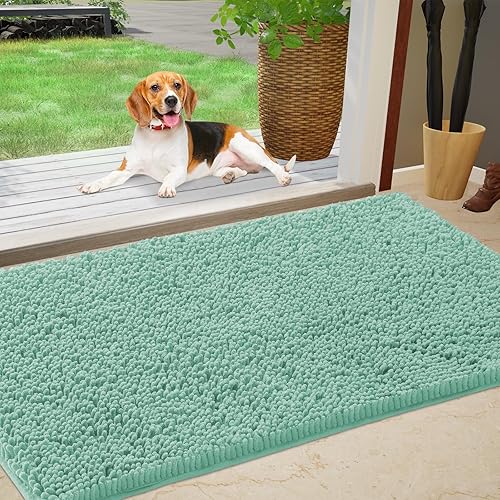 Miniatura 10 de IM HOME Tapete Absorbente de Chenilla para Exteriores 36" x 24", Tapetes de Puerta Lavables para Perros con Lodo, Antideslizante, Tapete