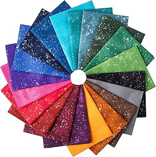 Connecting Threads 20 Piece Sparkly Pearlescent Fat Quarter Bundle 18"x22" 100% American-Grown Cotton Fabric (Shimmer Tonals Dark)
