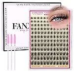 Wispy Lash Clusters Kit Natural Look Eyelash Cluster Eyelash Extensions Short Eye Lashes Natural Looking with Lash Brush DIY Lash Extension Kit Individual Lashes Kit For Beginners (No Glue)