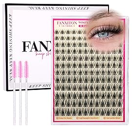 Wispy Lash Clusters Kit Natural Look Eyelash Cluster Eyelash Extensions Short Eye Lashes Natural Looking with Lash Brush DIY Lash Extension Kit Individual Lashes Kit For Beginners (No Glue)