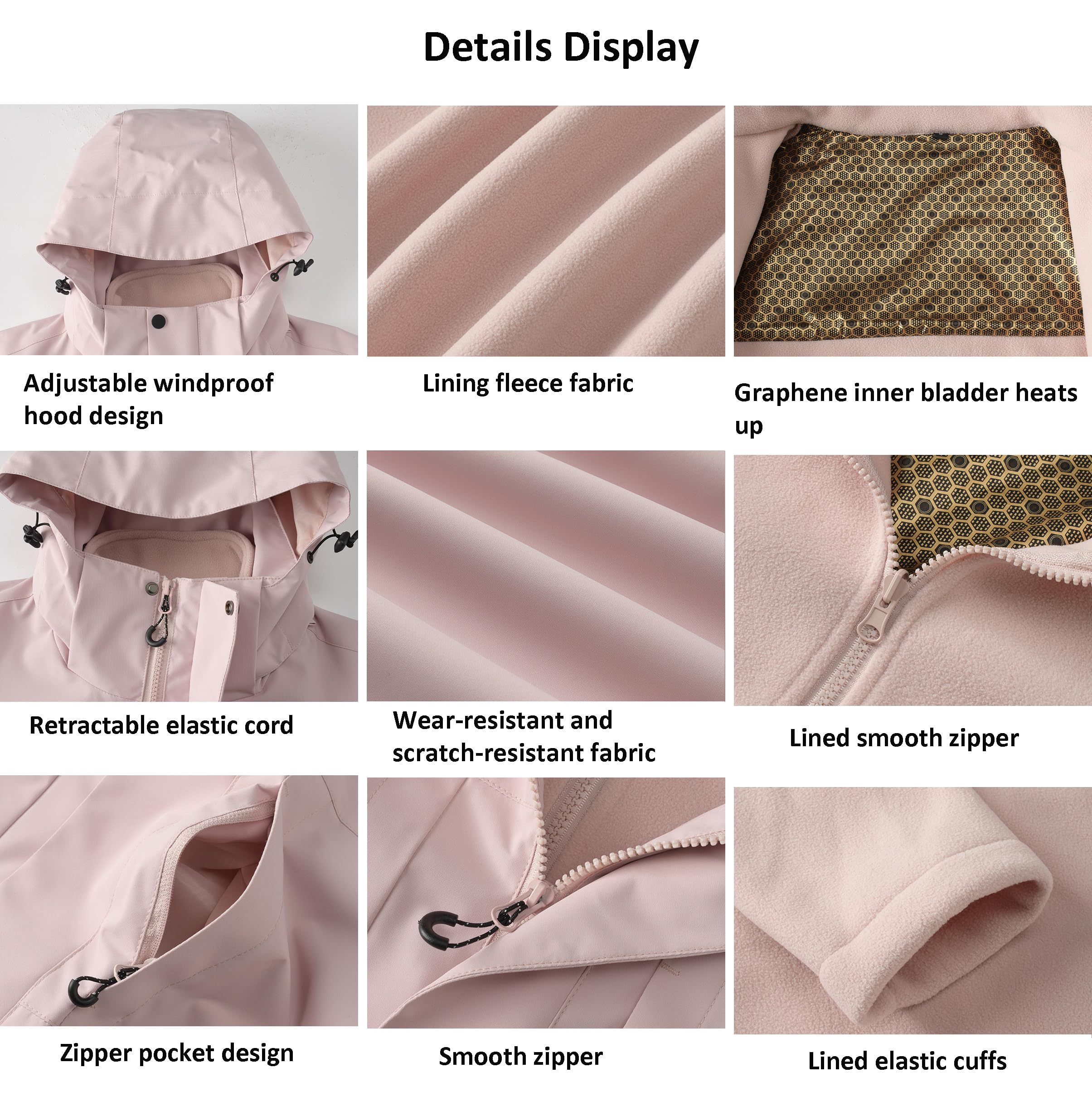 Giacca softshell da uomo e donna, 3 in 1, con fodera interna in pile, antivento, impermeabile, con cappuccio, giacca funzionale calda, per ciclismo, escursionismo