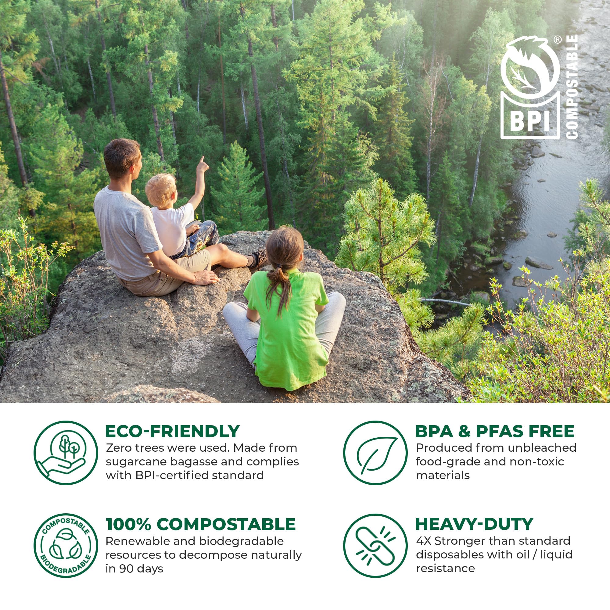 Eco-Friendly Paper Bowls - 50 Pack, Compostable! -6