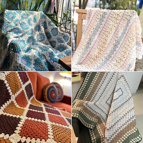 Miniatura 5 de NICEEC Hilo suave de colores surtidos de 6 x 1.76 onzas, hilo de bombones para tejido de ganchillo, hilo acrílico de 4 capas para iniciación de