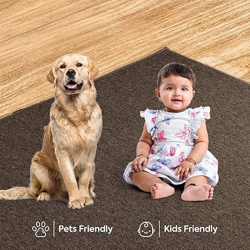 Miniatura 3 de Furnish my Place Alfombra moderna de color sólido comercial para interiores y exteriores, color chocolate, de 3 x 5 pies, apta para mascotas y