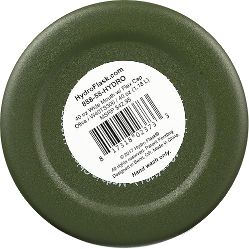 Miniatura 3 de Hydro Flask Gorra de boca ancha W Flex de color oliva, 40 onzas, 1 EA
