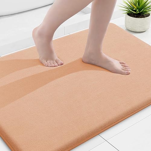 Miniatura 111 de Smiry Tapete de baño de espuma viscoelástica de 24 x 16 pulgadas, extra suave y absorbente, antideslizante, lavable para suelo, ducha y bañera,