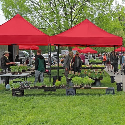 Miniatura 8 de Yaheetech Tienda de campaña, toldo comercial instantáneo resistente, toldo ajustable impermeable 500D con bolsa de transporte con ruedas, 4 bolsas