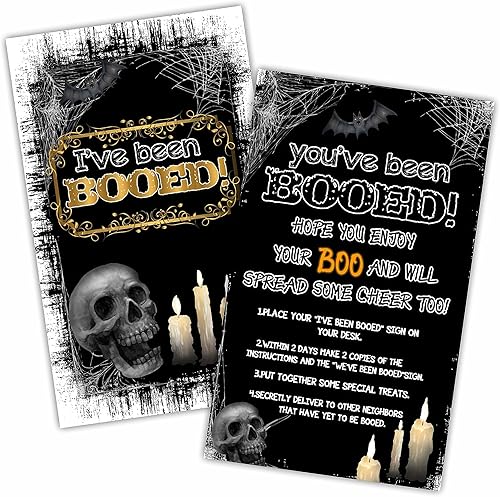 Juego de fiesta de Halloween - You've Been Booed, I've Been Booed!, Kit de juego Tema de calavera y velas de doble cara, decoraciones y actividades