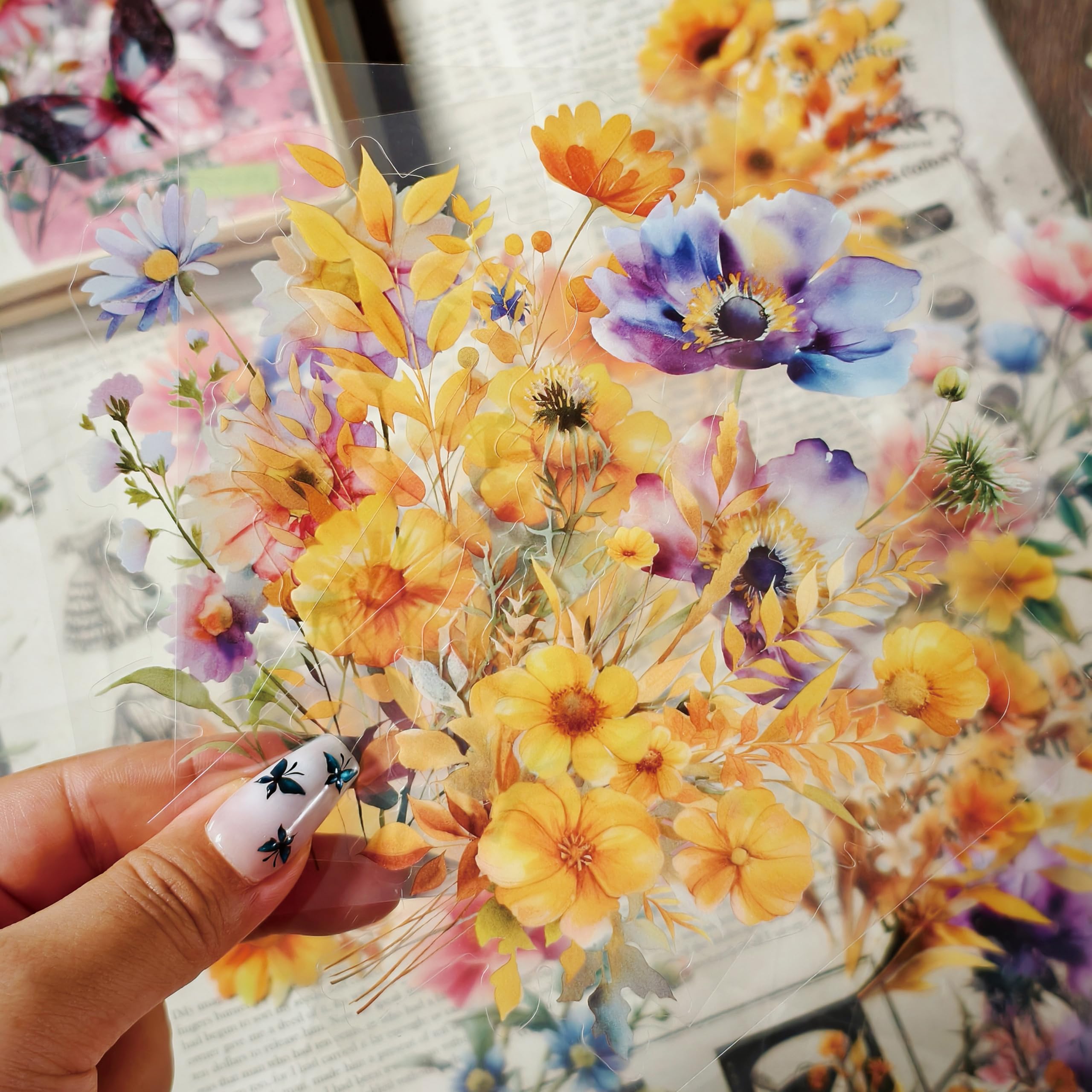 Fabrication de cartes simplifiée avec 470 stickers de fleurs vintage