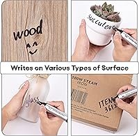 Vista 3 de Mr. Pen - Marcadores permanentes jumbo, paquete de 4, punta de cincel, negro, grueso, grande, punta ancha