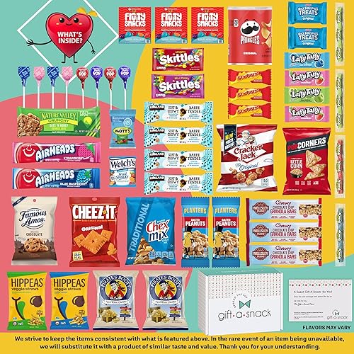 Miniatura 3 de Cesta de regalo de dulces para el día de San Valentín caja de aperitivos paquete variado de cuidado  tarjeta de felicitación 50 unidades golosinas