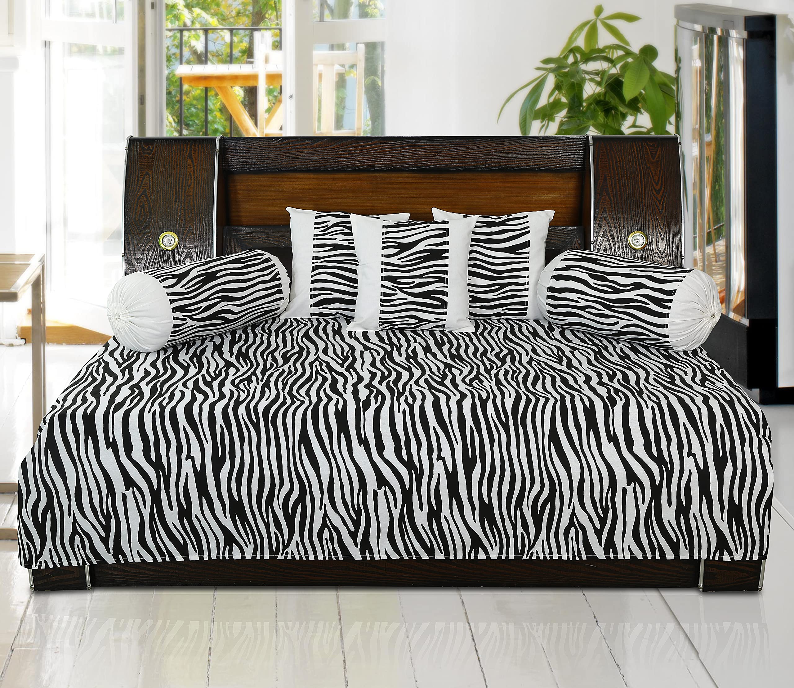 Dekor World Animal Printed Cotton Diwan Set (Pack of 6)-image-41