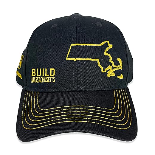 John Deere Build State Pride Full Twill Hat-Black and Grey-Massachusetts
