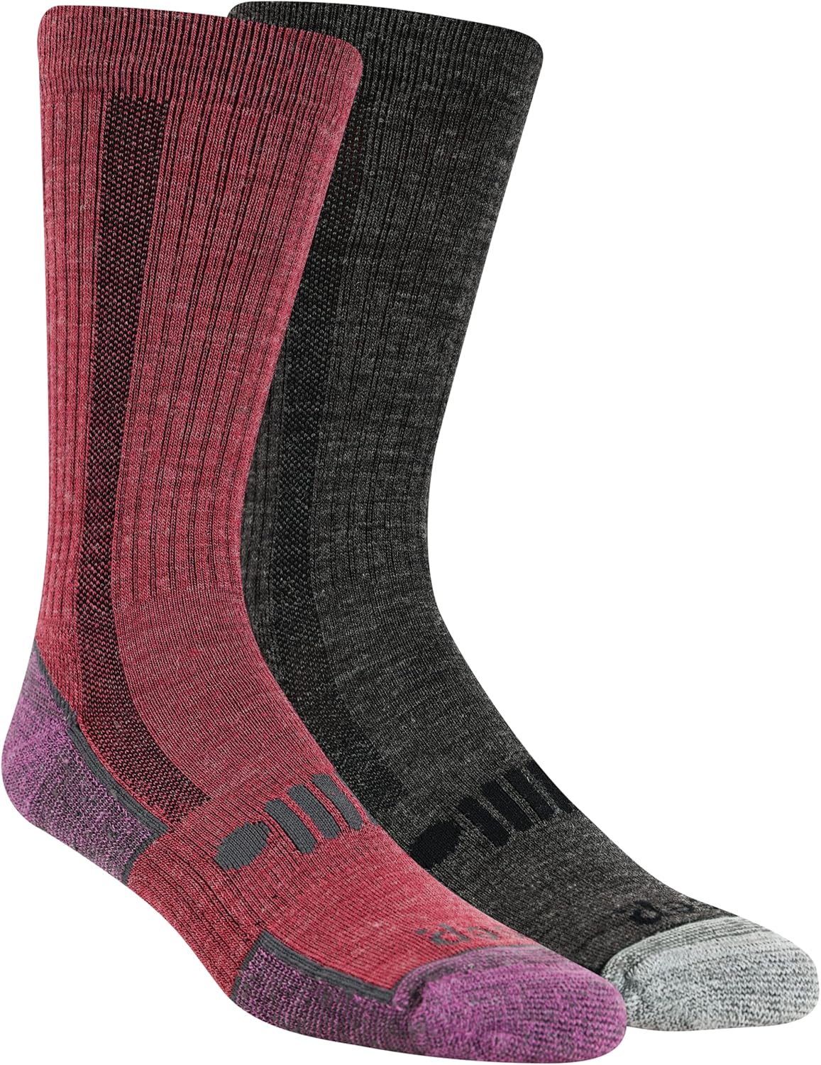 Jeep Women's Trail Wool Breathable Cushioned Comfort Crew Socks (2-Pair)