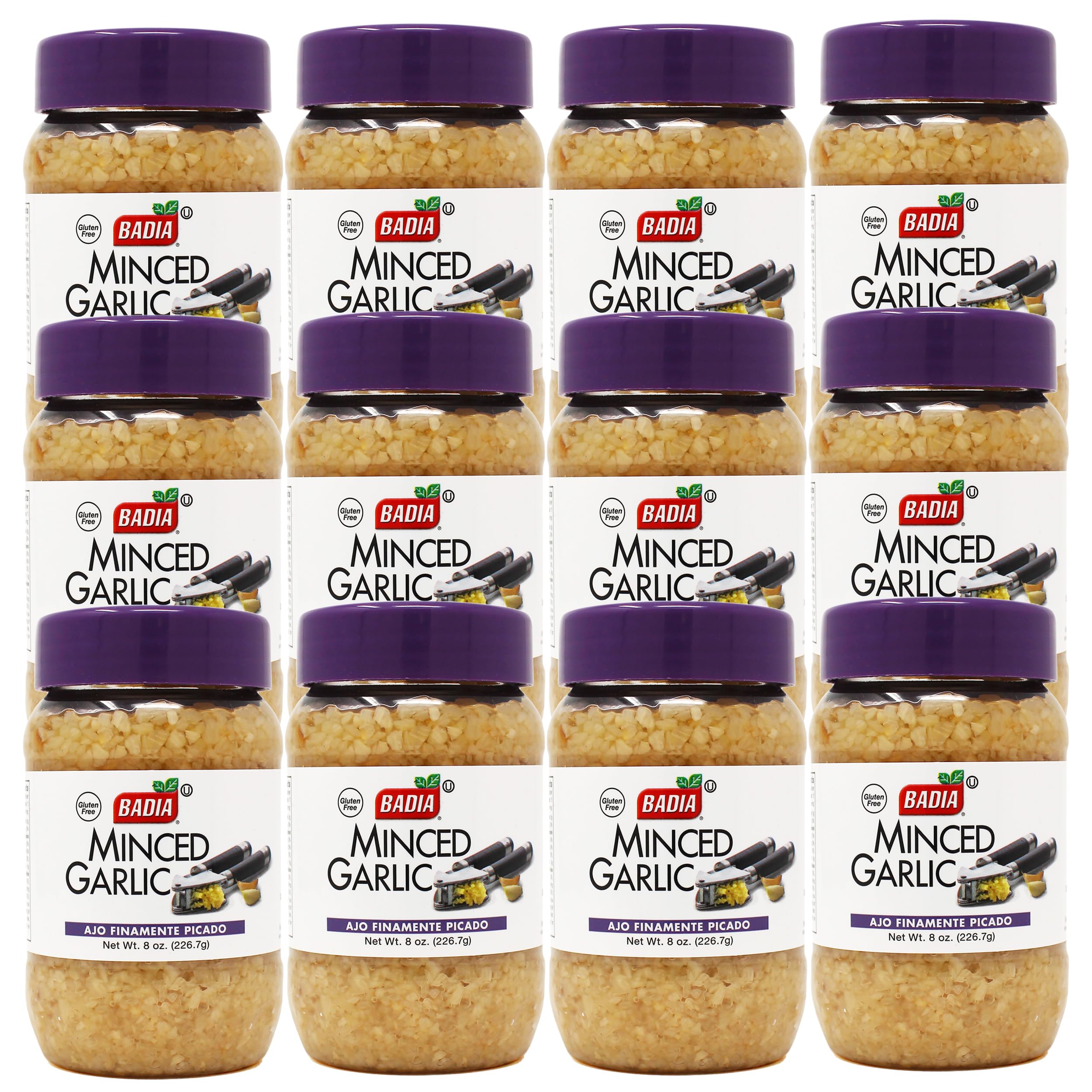 Badia Minced Garlic in Water, 8 Ounce (Pack of 12)