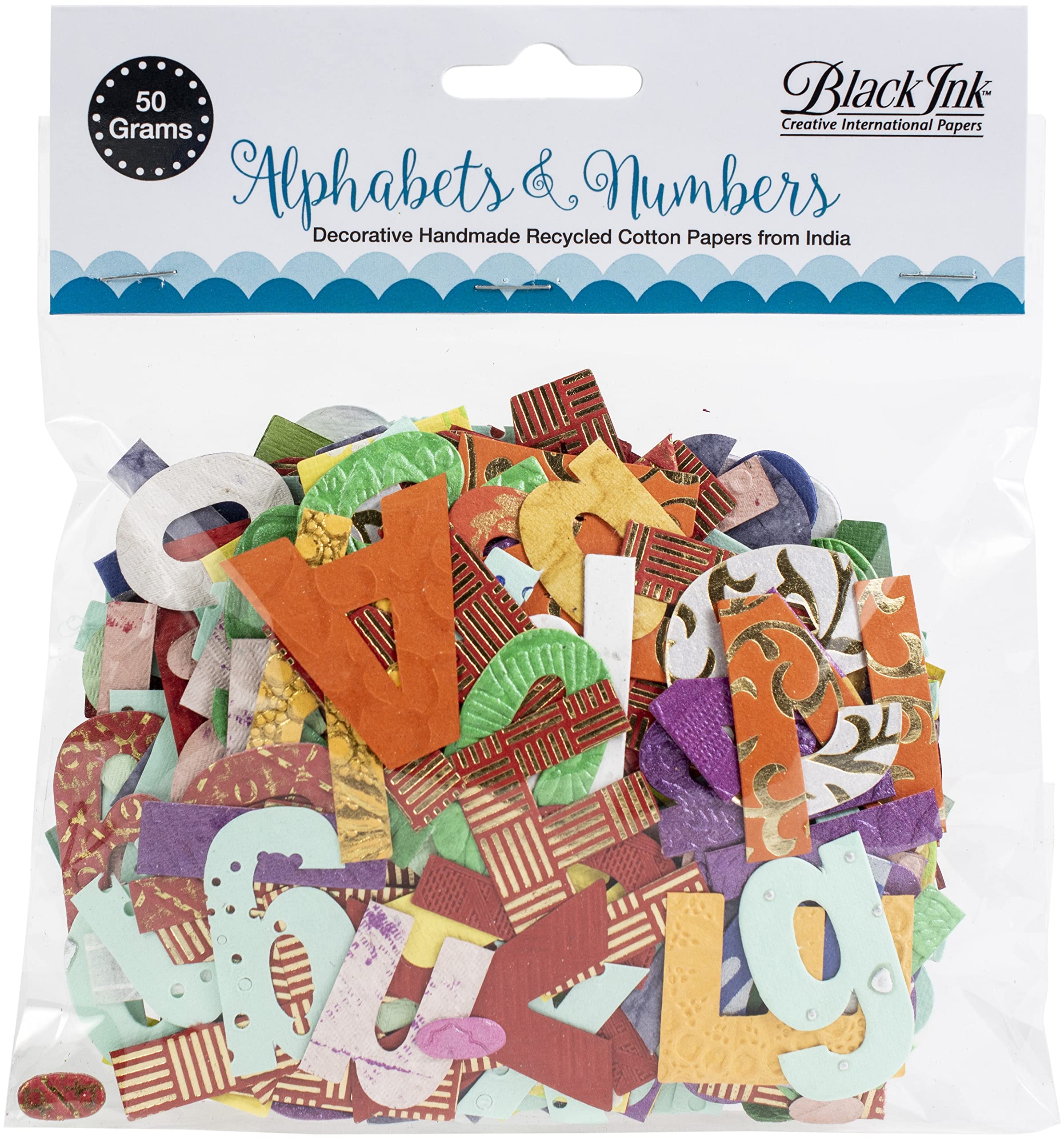 Black Ink Alphabets & Numbers-Assorted, 50 Grams -SP107