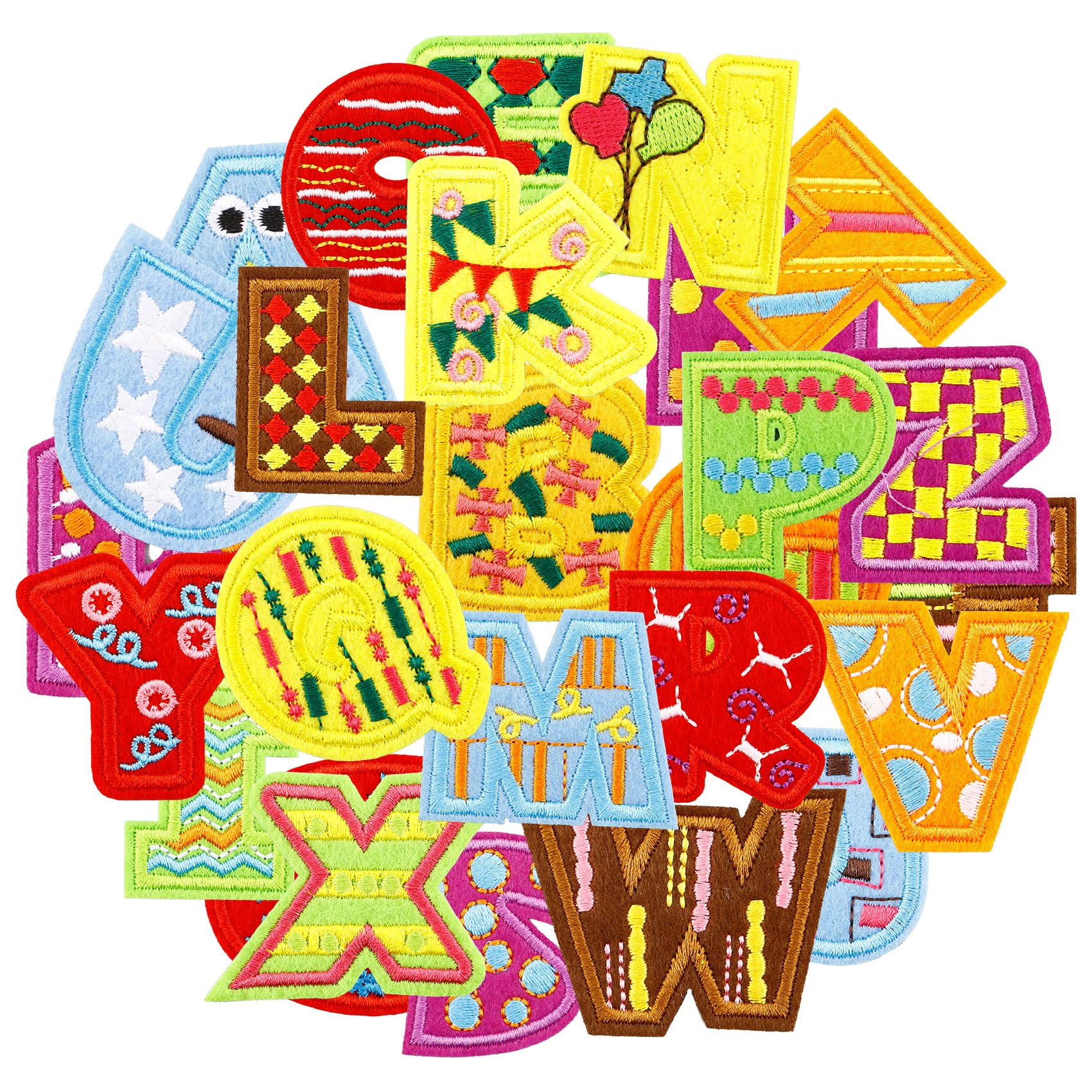 26 parches bordados con letras para planchar, varios estilos para ropa, parches decorativos de prensa de calor para ropa, sombreros, chaquetas, mochilas, accesorios de bricolaje