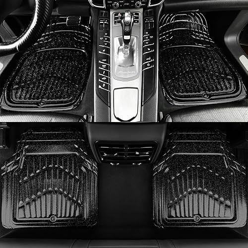 Miniatura 2 de CAR PASS Alfombrillas de cuero para automóvil, impermeables 3D para todo tipo de clima, borde universal para adaptarse y parte inferior