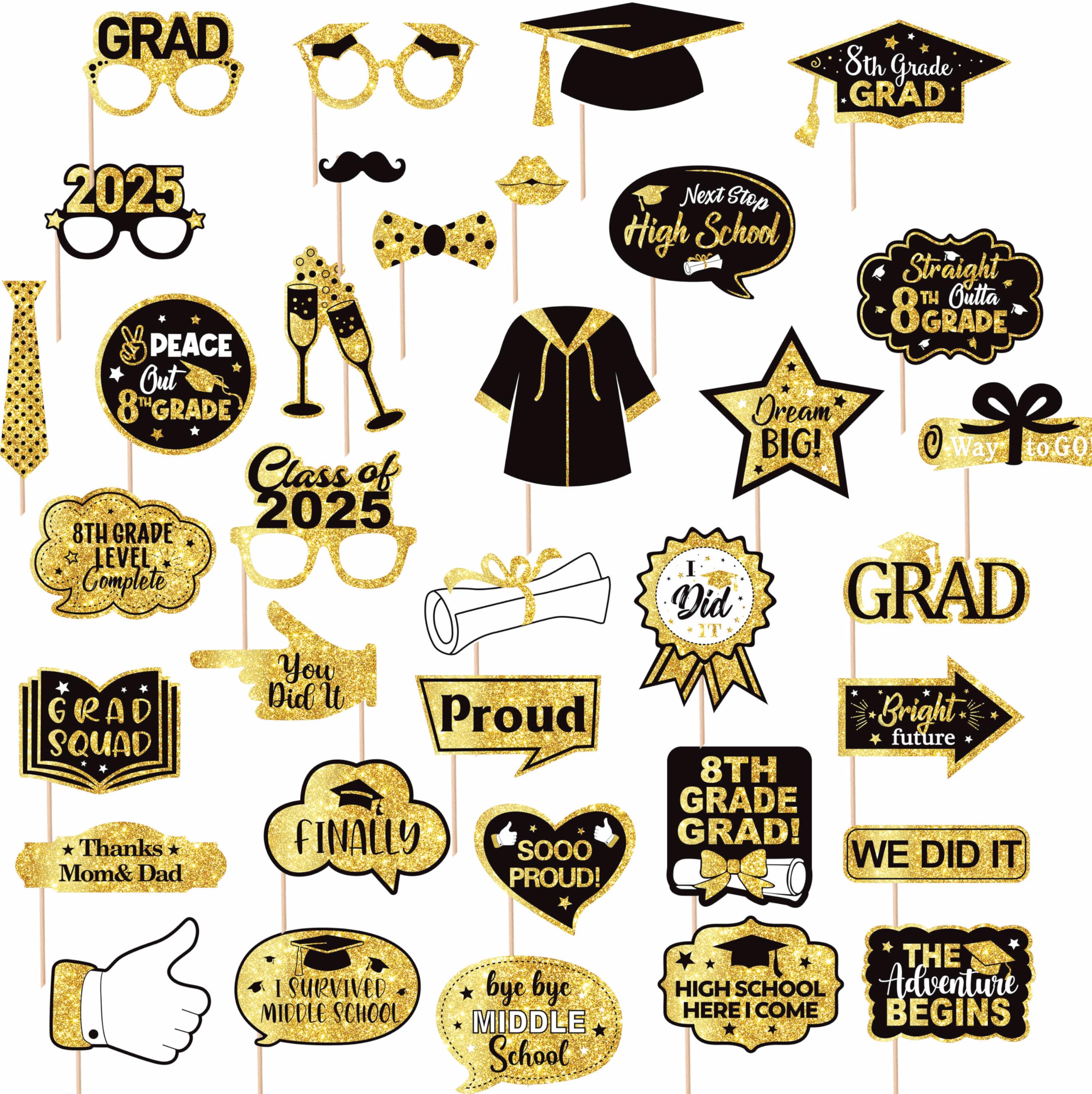 8TH Grade Graduation Photo Booth Props, 8TH Grade Graduation Photo Prop for Party Photobooth, 8TH Grade Graduation Decorations 2025, Eighth Grade