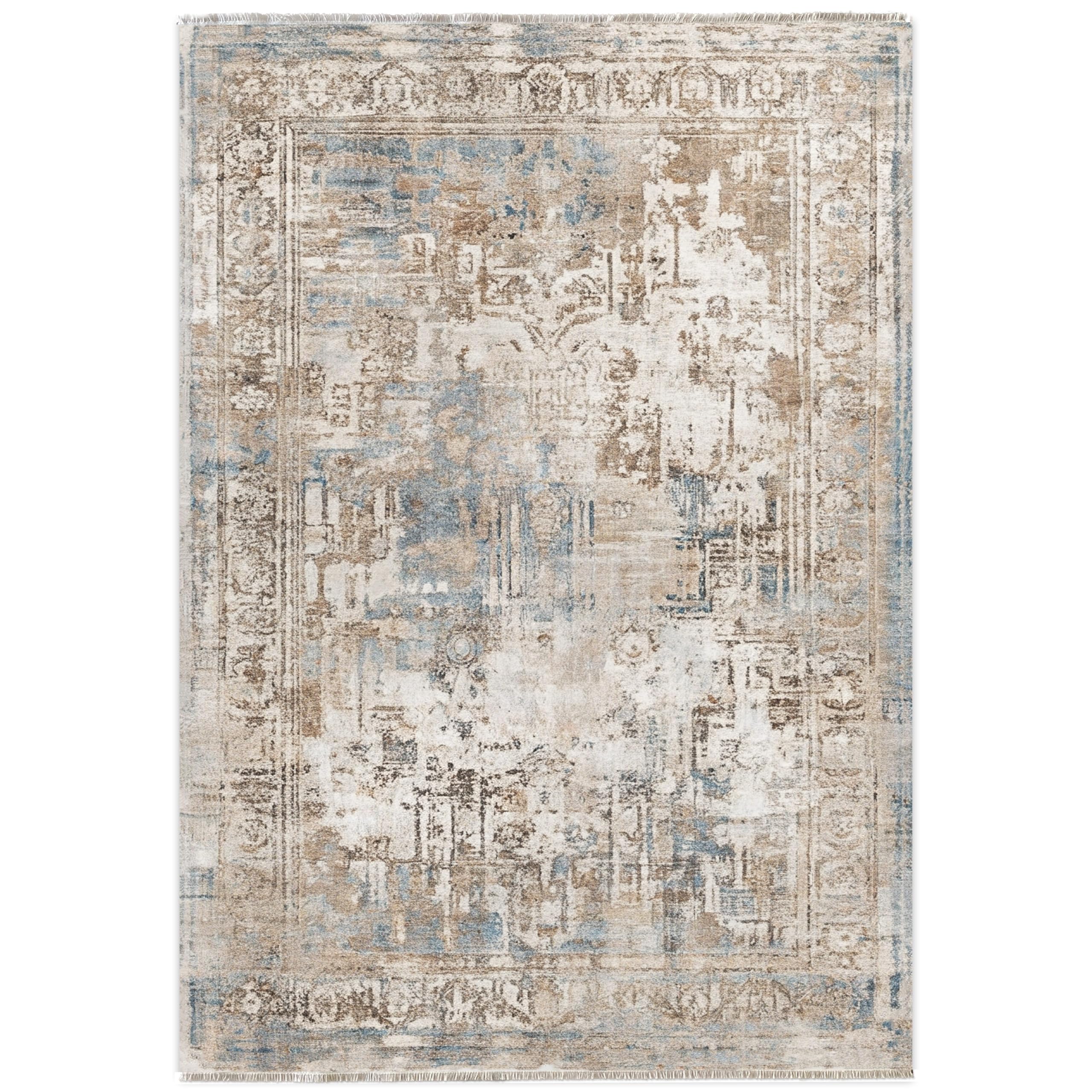 PastelHome Chenille Machine Washable Area Rugs with Non Slip Backing, Ideal for Hallway, Living Room, Bedroom, Kitchen and Laundry Room, Vintage and