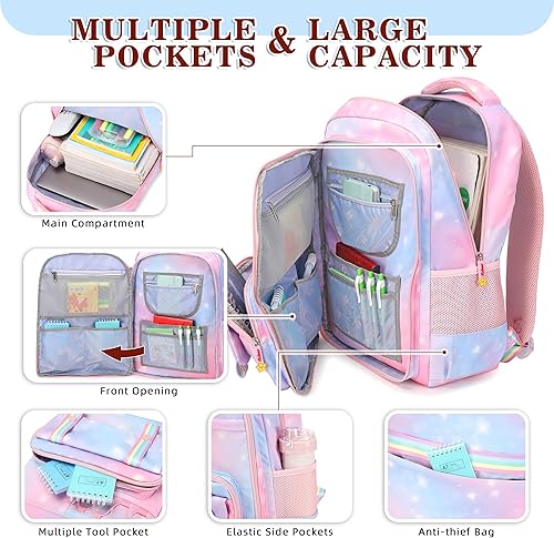 Miniatura 3 de Mochila escolar para niñas, mochila para computadora portátil, mochila escolar linda para niños y jardín de infantes, mochilas grandes para mujeres,