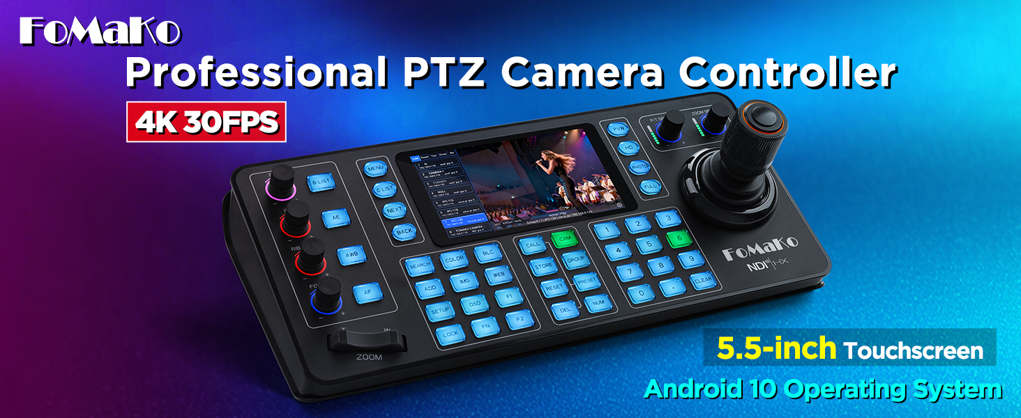 Amazon.com: FoMaKo NDI PTZ Camera Controller, Quad-Screen 4K Multi
